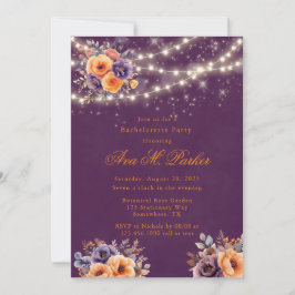 Convites Festa de solteira das Luzes Florais Laranja EggPla