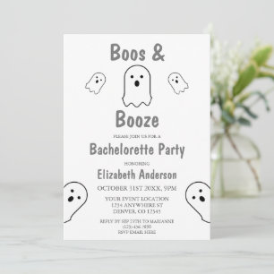 Convites Festa de solteira de Boos e Booze Halloween