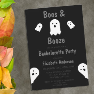 Convites Festa de solteira de Boos e Booze Halloween