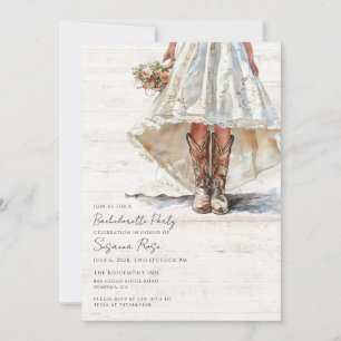 Convites Festa de solteira de Boots do Vestido de Casamento