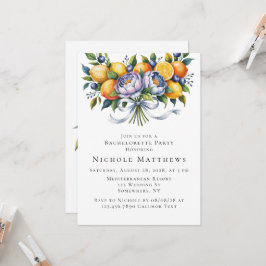 Convites Festa de solteira de Buquê de Citros do Mediterrân