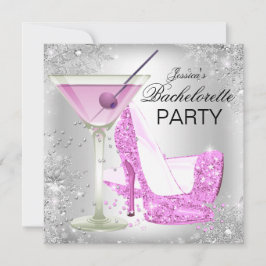 Convites Festa de solteira de Calçados de alto nível pratea