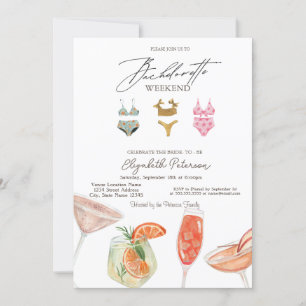 Convites Festa de solteira de calções de banho