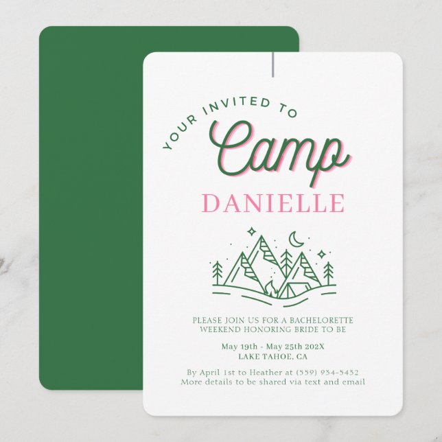 Convites Festa de solteira de Campanha Personalizada (Frente/Verso)