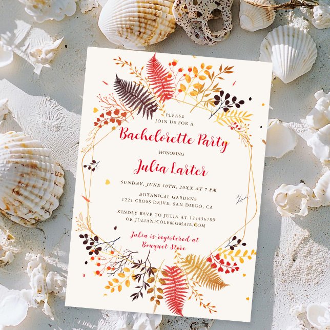 Convites Festa de solteira de Cogumelos Fern Forest (Criador carregado)