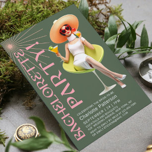 Convites Festa de solteira de coquetéis retrorreflectores