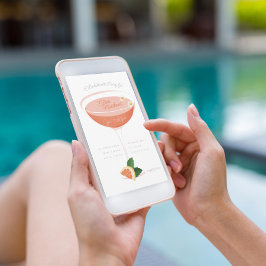 Convites Festa de solteira de coquetel rosa