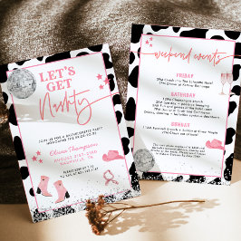 Convites Festa de solteira De Cowgirl Da Disco, Vamos Para 