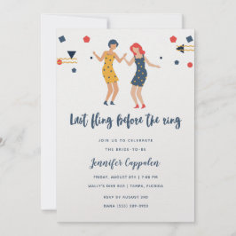 Convites Festa de solteira de Dança da Última Rapariga