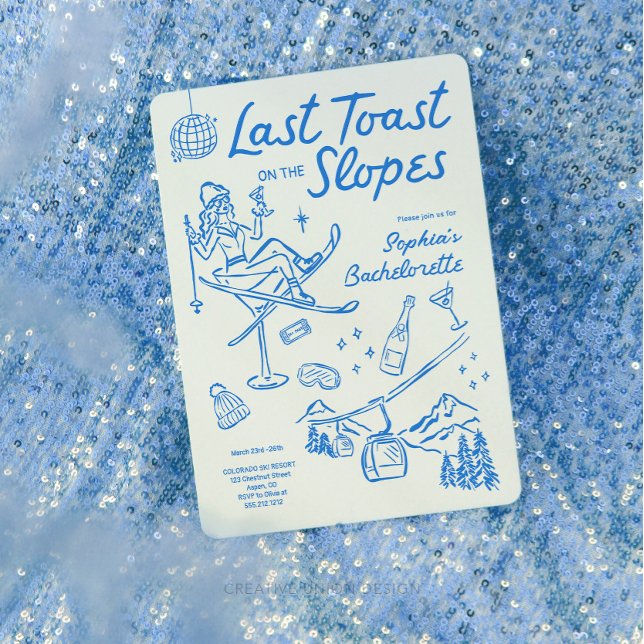 Convites Festa de solteira de Esqui Últimos Tostões Itinerá (Criador carregado)