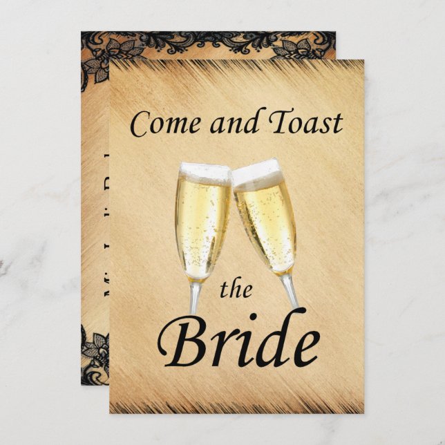 Convites Festa de solteira de ferrugem e rendas (Frente/Verso)