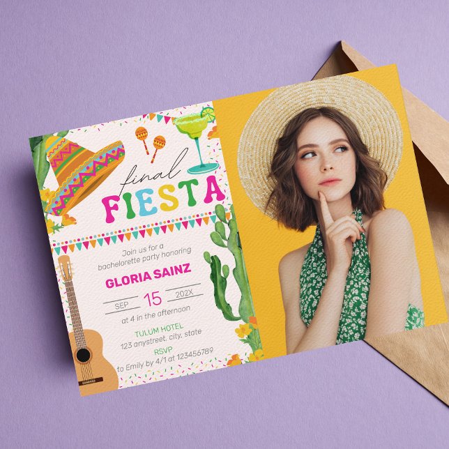 Convites Festa de solteira de Foto Final Fiesta (Criador carregado)