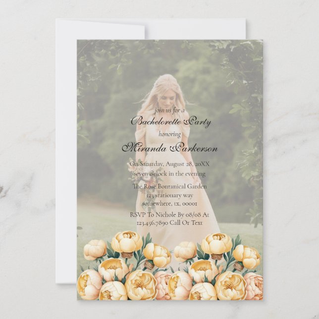 Convites Festa de solteira de Fotografias Amarelo da Arch (Frente)