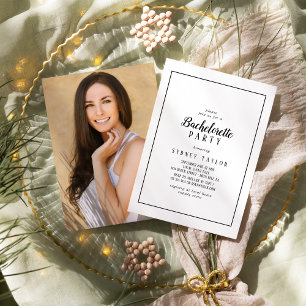 Convites Festa de solteira de Fotografias Simples e Minimal