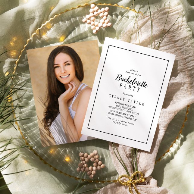 Convites Festa de solteira de Fotografias Simples e Minimal (Criador carregado)