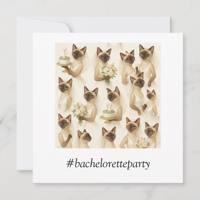 Convites Festa de solteira de golfe para amantes de gatos (Frente)