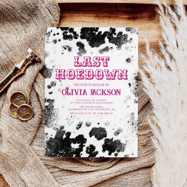 Convites Festa de solteira de Impressão de Vaca Chic Ociden (Criador carregado)