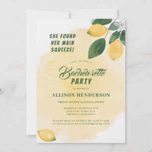 Convites Festa de solteira de Limões de Aquarela Principal