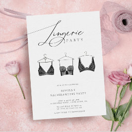 Convites Festa de solteira de Lingerie Moderna Chic
