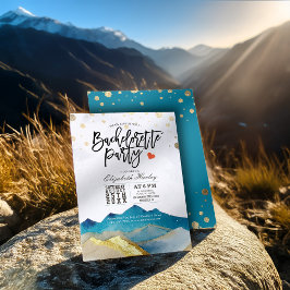 Convites Festa de solteira de Montanhas Douradas Azul de Co