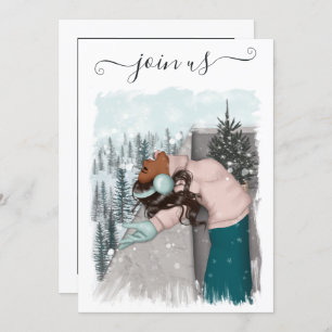 Convites Festa de solteira de Natal Afro-Americana Invi