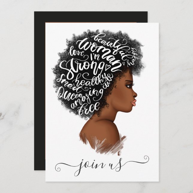 Convites Festa de solteira de Power Girl da América African (Frente/Verso)