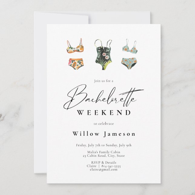 Convites Festa de solteira de praia (Frente)