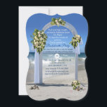 Convites Festa de solteira de praia das rosas brancas<br><div class="desc">Por favor,  junte-se a nós para a festa de Bachelorette Beach no fim de semana para a noiva decorada com buquetes de rosa florabunda.</div>