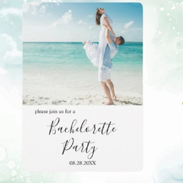 Convites Festa de solteira de praia de fotos personalizada (Create unforgettable memories with a custom photo beach bachelorette party invitation.  )