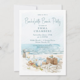 Convites Festa de solteira de praia de Watercolor
