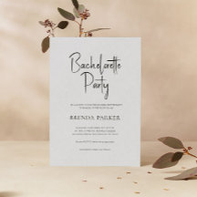 Festa de solteira de Script Preto Simples de Linen