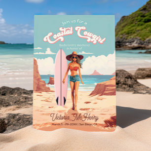 Convites Festa de solteira de surfboard da copa costeira