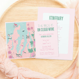 Convites Festa de solteira de Vinho em Nuvem na Cidade Trav