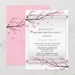 Convites Festa de solteira do Blossom de Cereja de Rolament