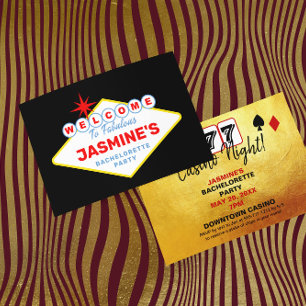 Convites Festa de solteira do Casino Sinal de Las Vegas