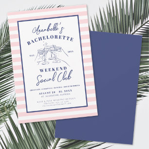 Convites Festa de solteira do Clube Social de Girls Weekend