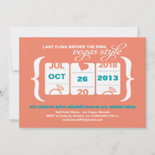 Convites Festa de solteira do slot machine em Vegas