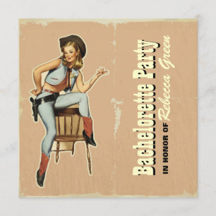 Convites festa de solteira do vaqueiro do país ocidental