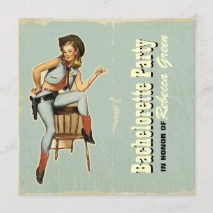 Convites festa de solteira do vaqueiro do país ocidental