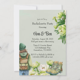 Convites Festa de solteira Elegante de Penária Branca Verde