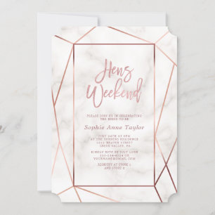 Convites Festa de solteira Elegante Dourada Hens Weekend