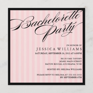 Convites Festa de solteira em tiras rosa