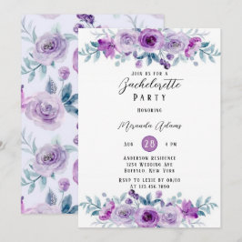 Convites Festa de solteira Eucalipto Pintada Púrpura