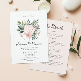 Convites Festa de solteira Folha de Pijamas Prosecco Itiner