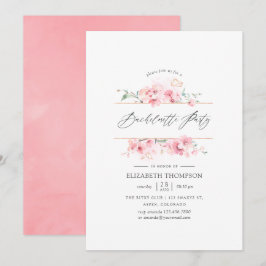 Convites Festa de solteira Geométrica do Flor de Cereja Ros