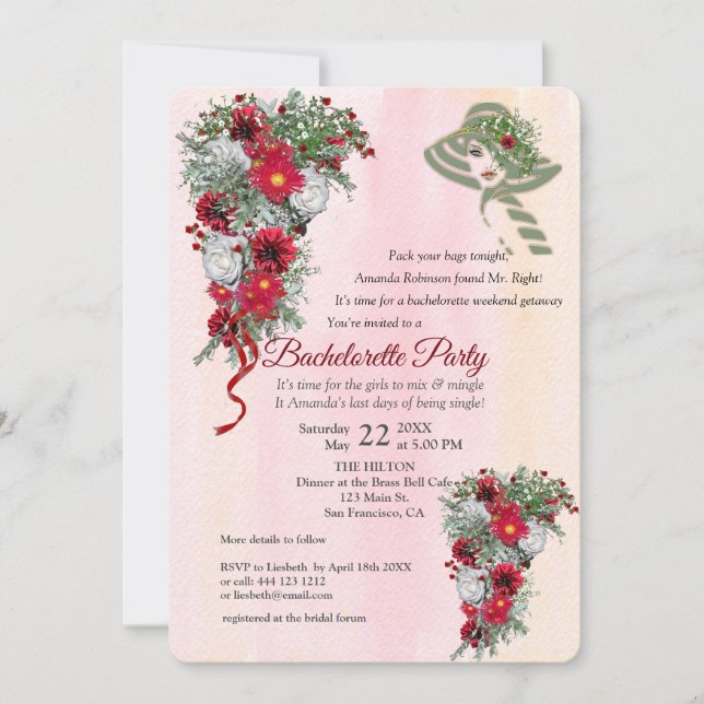 Convites Festa de solteira Glitter Dourada Geométrica da Bo (Frente)