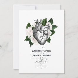 Convites Festa de solteira Gótica Floral Branca Whimsical