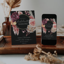 Convites Festa de solteira Itinerária Boho Pampas