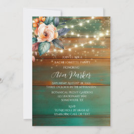 Convites Festa de solteira leve de madeira de cobre