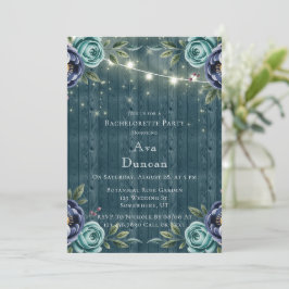 Convites Festa de solteira marinho e Rosa turquesa